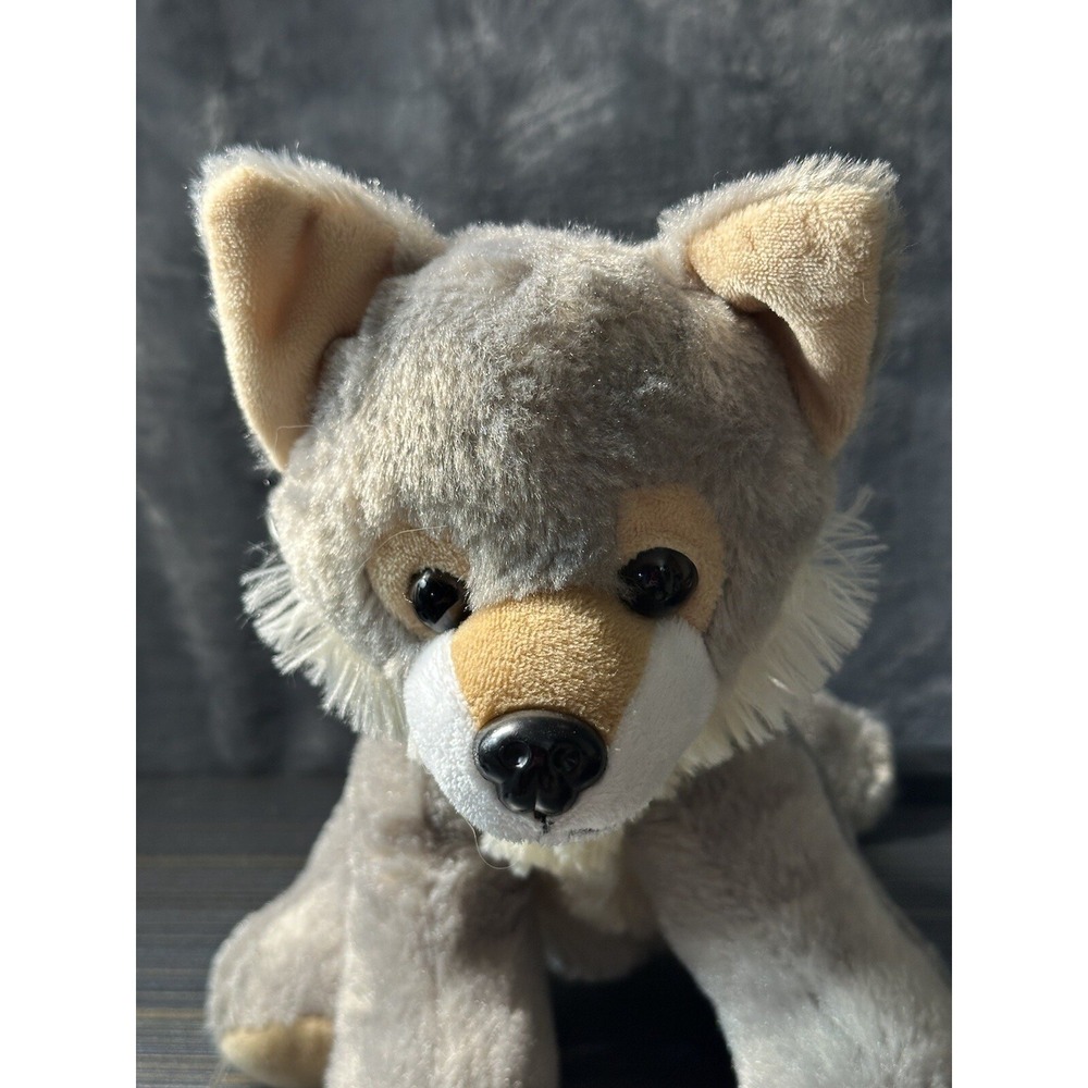 Wild Republic‎ Timber Wolf 8 inch Grey Sitting Puppy Dog Plush Stuffed Animal
